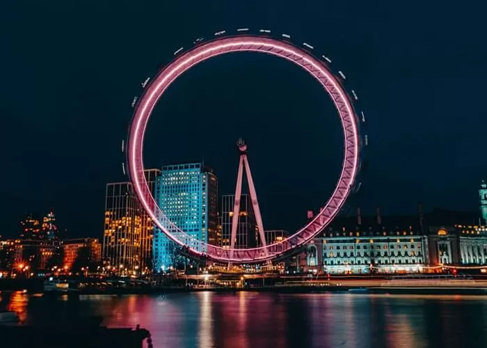 Ferris Wheel In Modern City